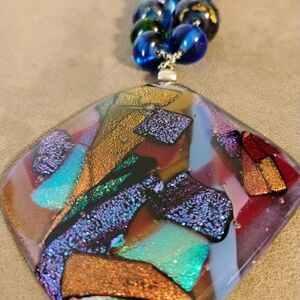 Colorful Glass Pendant Necklace